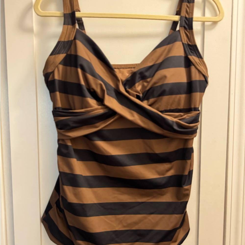 Lands' End Brown and black Tankini Top
